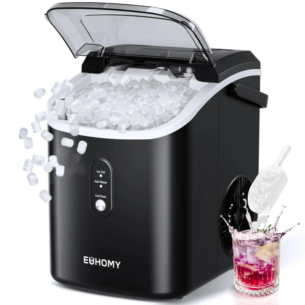 EUHOMY Nugget Ice Maker Countertop with Handle