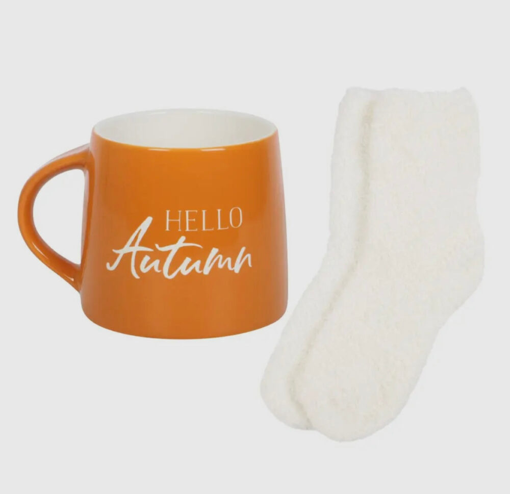 Hello Autumn Mug With Cosy Socks - Image 2