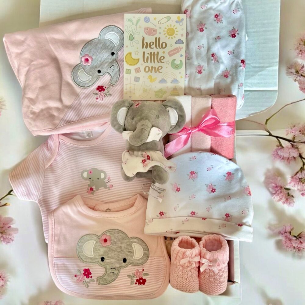 Pink Elephant New Baby Gift Hamper - Image 2