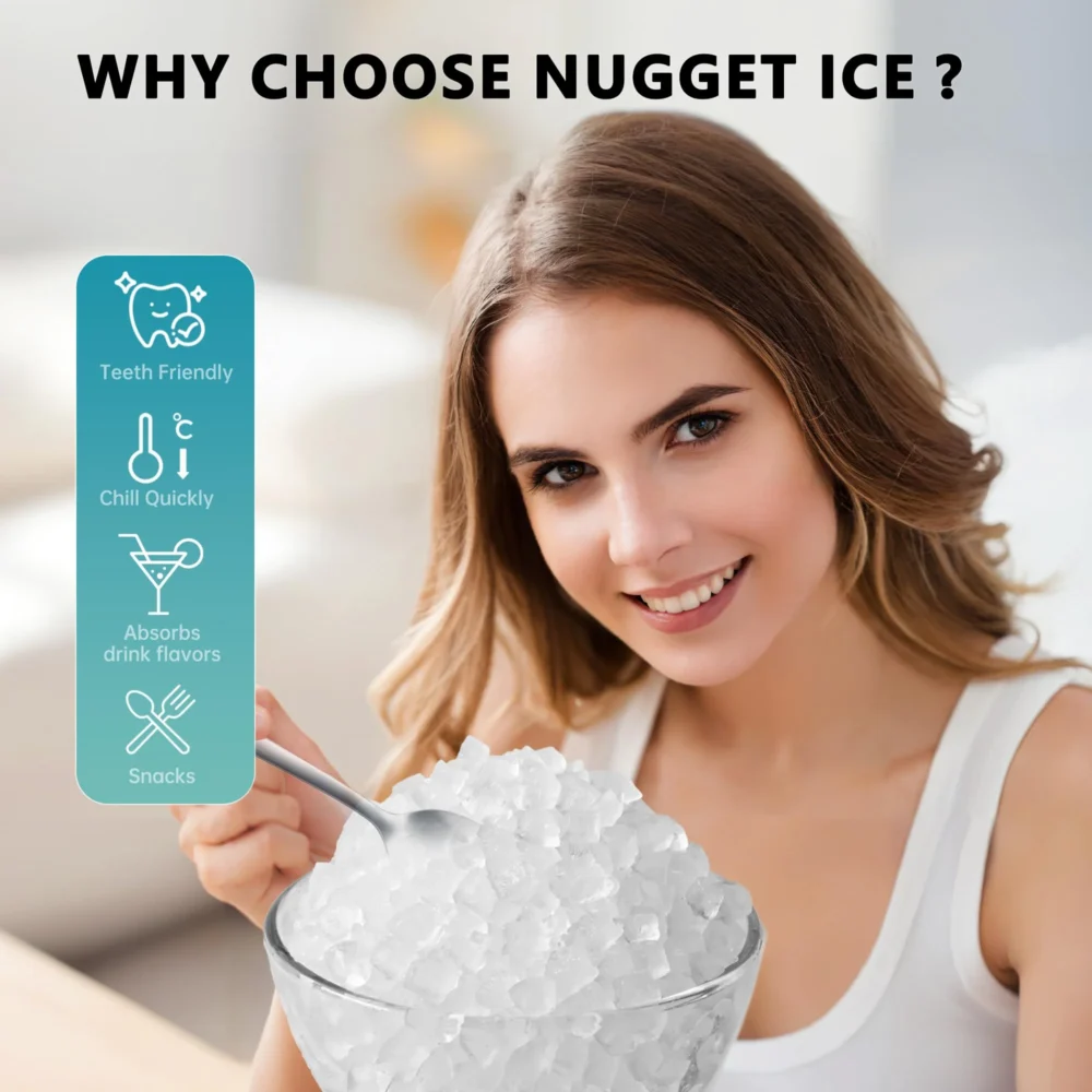 EUHOMY Nugget Ice Maker Countertop with Handle - Image 4