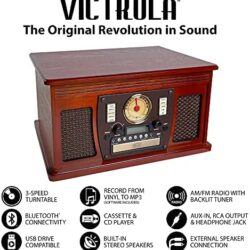 Victrola 8-in-1 Bluetooth Record Player & Multimedia Center, Built-in Stereo Speakers – Turntable, Wireless Music Streaming - Image 35