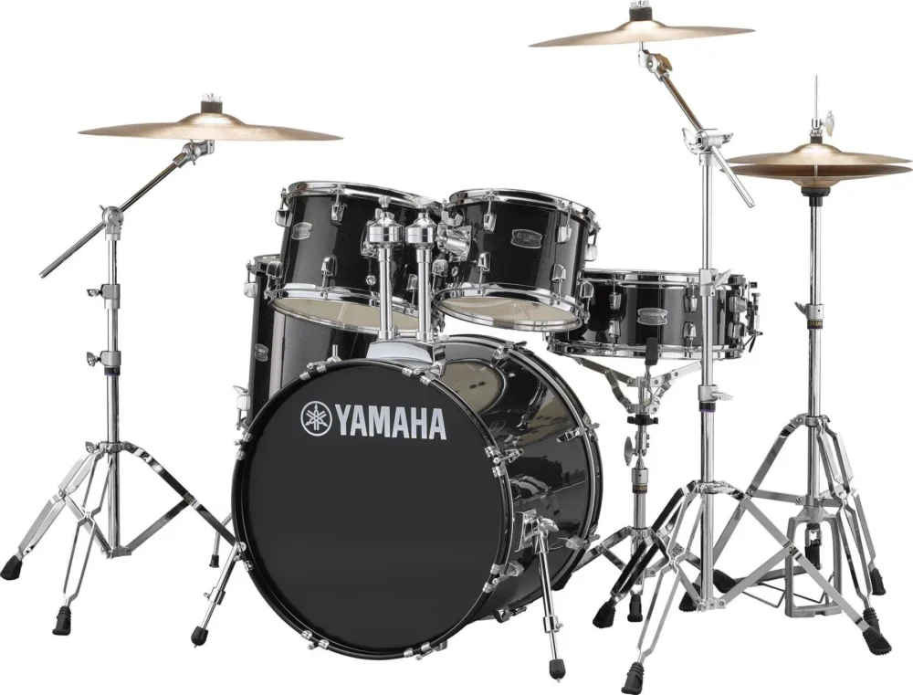 Rydeen 5-Piece Shell Pack with 20"Bass Drum, Black Glitter - Image 2