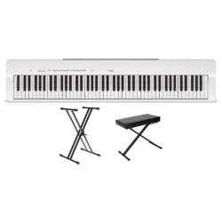 P-225 88-Key Digital Piano White Essentials Package