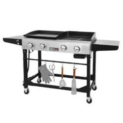 4-Burner Portable Gas Grill and Griddle Combo - Image 7
