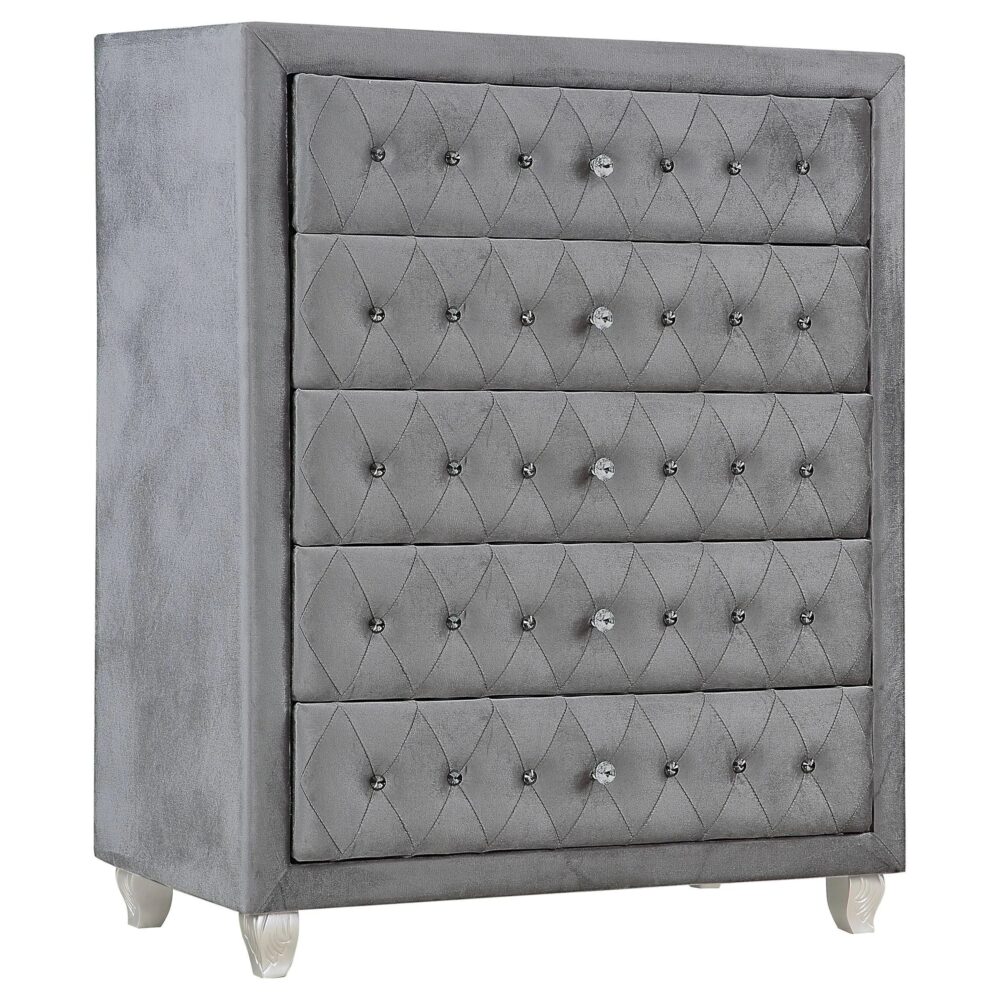 Coaster Deanna 5-Piece Queen Bedroom Set Grey - Image 12