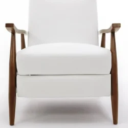 Laflamme Recliner Upholstery Material: White Faux Leather - Image 4