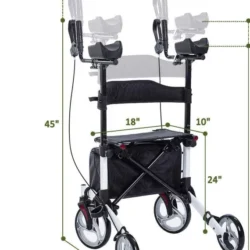 BEYOUR WALKER Upright Walker, Newest Design, Stand Up Rollator Walker Tall Rolling Mobility Walking Aid with 10” Front Wheels, Seat and Armrest for Seniors and Adults, White - Image 4