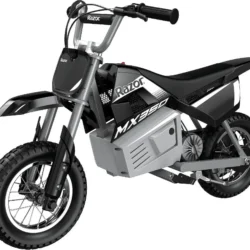 Miniature Dirt Rocket Mx350 Electric-Powered Dirt Bike - Black with Decal Included, 24V Electric Ride-On Motocross Bike for Kids 13+