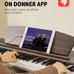 Donner DDP-80 Digital Piano 88 Key Weighted Keyboard, Full-Size Electric Piano for Beginners, with Sheet Music Stand, Triple Pedal, Power Adapter, - Image 8