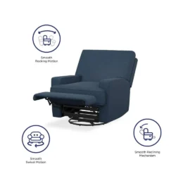 Baby Relax DE68804 39 x 38.5 x 32 in. Raymond Swivel Glider Recliner Chair, Dark Blue - Image 3