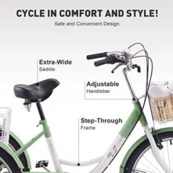 Viribus Adult Tricycle, 7 Speed Tricycle for Adults, 24" 3 Wheel Bikes for Adults with Baskets - Image 7