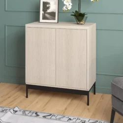 Hudson&Canal Whitman 28" Wide Rectangular Accent Cabinet in Black Grain - Image 7