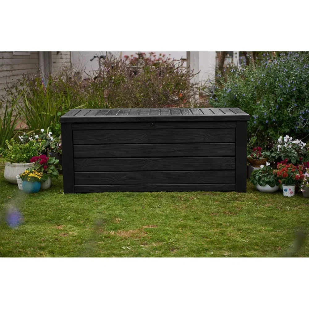 Keter Westwood Outdoor Storage 150 Gallon Resin Deck Box, Dark Gray - Image 4