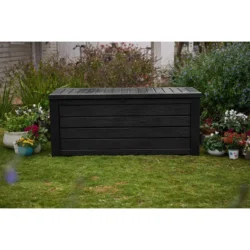 Keter Westwood Outdoor Storage 150 Gallon Resin Deck Box, Dark Gray - Image 4