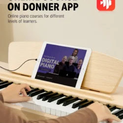 Donner DDP-80 Digital Piano 88 Key Weighted Keyboard, Full-Size Electric Piano for Beginners, with Sheet Music Stand, Triple Pedal, Power Adapter, - Image 3