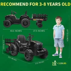 Joyracer 24 Volt Ride on Toys with Remote Control, 400W Motor, 9AH Battery Powered Ride on Tractor - Image 7