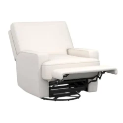 Baby Relax Rylan Swivel Glider Recliner Chair Coil Seating White - Image 15