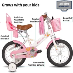 Little Daisy 12 Inch Kids Bike for 2 3 4 Years Girls with Training Wheels - Image 7