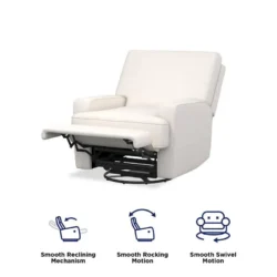 Baby Relax Rylan Swivel Glider Recliner Chair Coil Seating White - Image 11