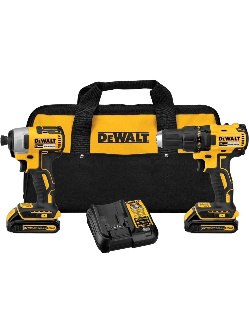 DEWALT 20V MAX Cordless Drill and Impact Driver, Power Tool Combo Kit with 2 Batteries and Charger (DCK240C2) - Image 3