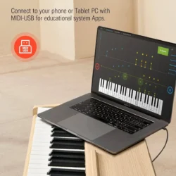 Donner DDP-80 Digital Piano 88 Key Weighted Keyboard, Full-Size Electric Piano for Beginners, with Sheet Music Stand, Triple Pedal, Power Adapter, - Image 4