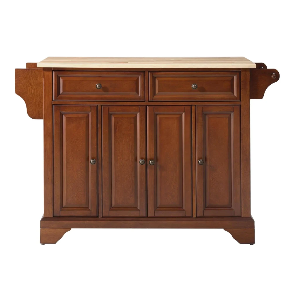 Crosley Lafayette Natural Wood Top Kitchen Island - Cherry