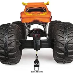 Monster Jam, Official Mega Grave Digger All-Terrain Remote Control Monster Truck with Lights - Image 5