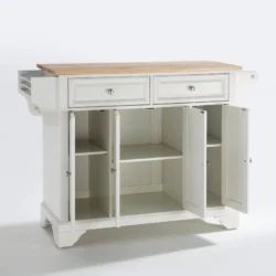 Crosley Lafayette Natural Wood Top Kitchen Island - White - Image 10