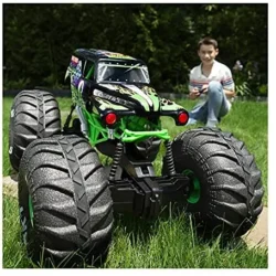Monster Jam, Official Mega Grave Digger All-Terrain Remote Control Monster Truck with Lights - Image 12
