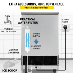 33-lbStorage Ice Maker 80-lb Freestanding Cubed Ice Maker (201 Stainless Steel) - Image 6