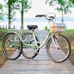 Viribus Adult Tricycle, 7 Speed Tricycle for Adults, 24" 3 Wheel Bikes for Adults with Baskets - Image 2