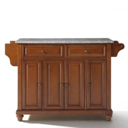 Crosley Lafayette Natural Wood Top Kitchen Island - White - Image 13
