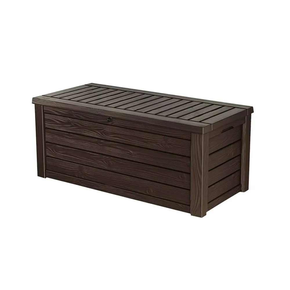 Keter Westwood 150 Gallon Resin Outdoor Deck Box/Storage Bench, Brown - Image 5