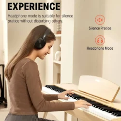 Donner DDP-80 Digital Piano 88 Key Weighted Keyboard, Full-Size Electric Piano for Beginners, with Sheet Music Stand, Triple Pedal, Power Adapter, - Image 7