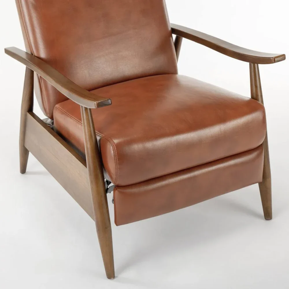 Laflamme Recliner Upholstery Material: Caramel Faux Leather - Image 2