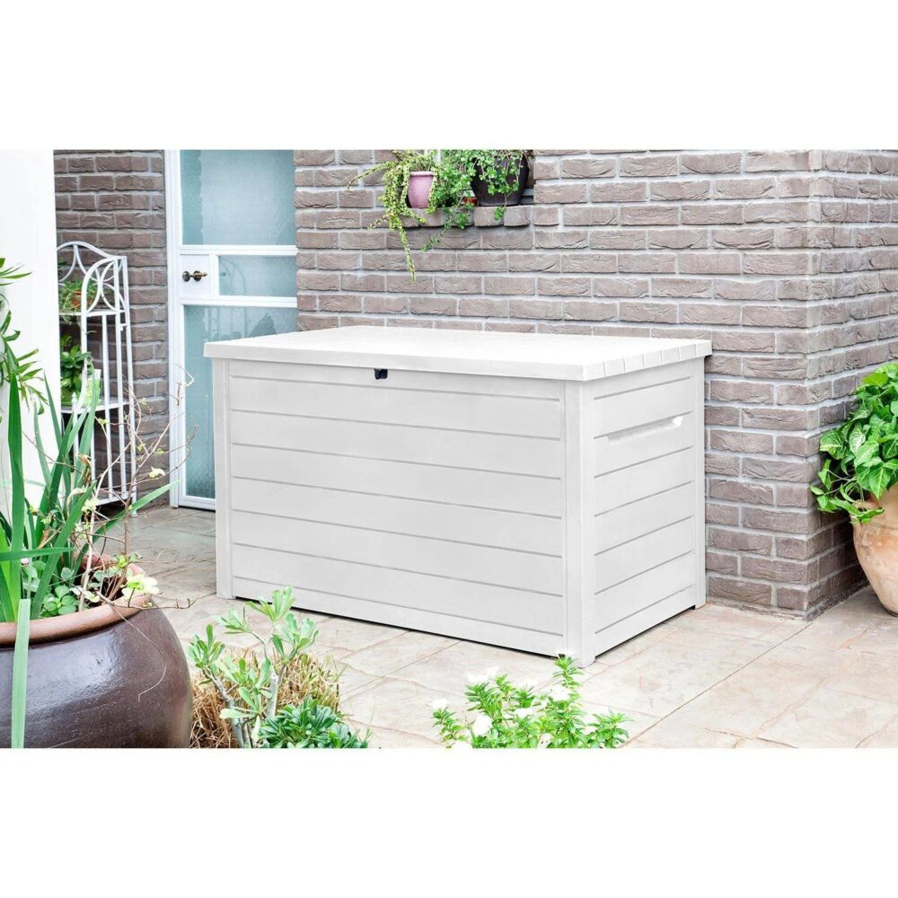 Keter XXL 230 Gallon Deck Storage Box Outdoor Patio Container White - Image 6