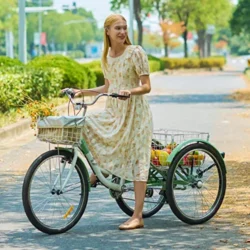 Viribus Adult Tricycle, 7 Speed Tricycle for Adults, 24" 3 Wheel Bikes for Adults with Baskets - Image 3