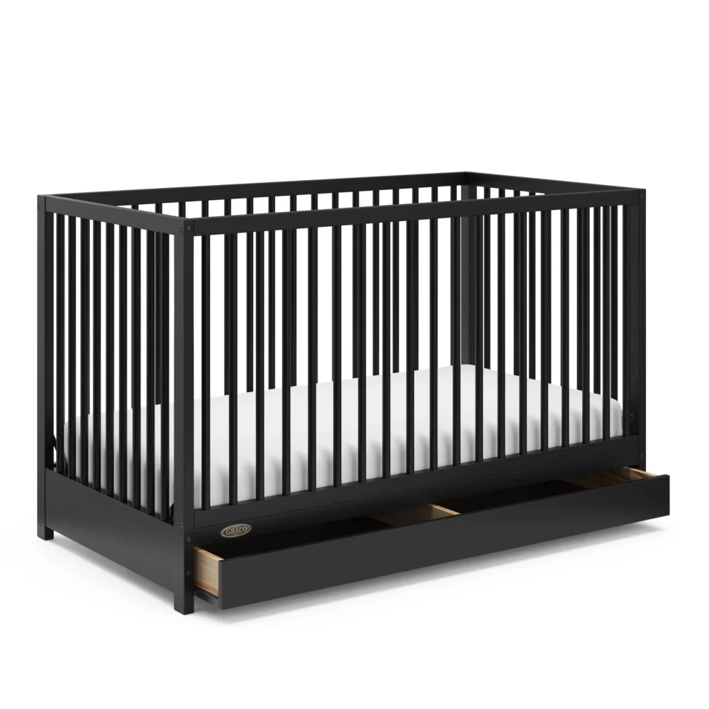 Graco - Teddi 5-in-1 Convertible Crib with Drawer - Black