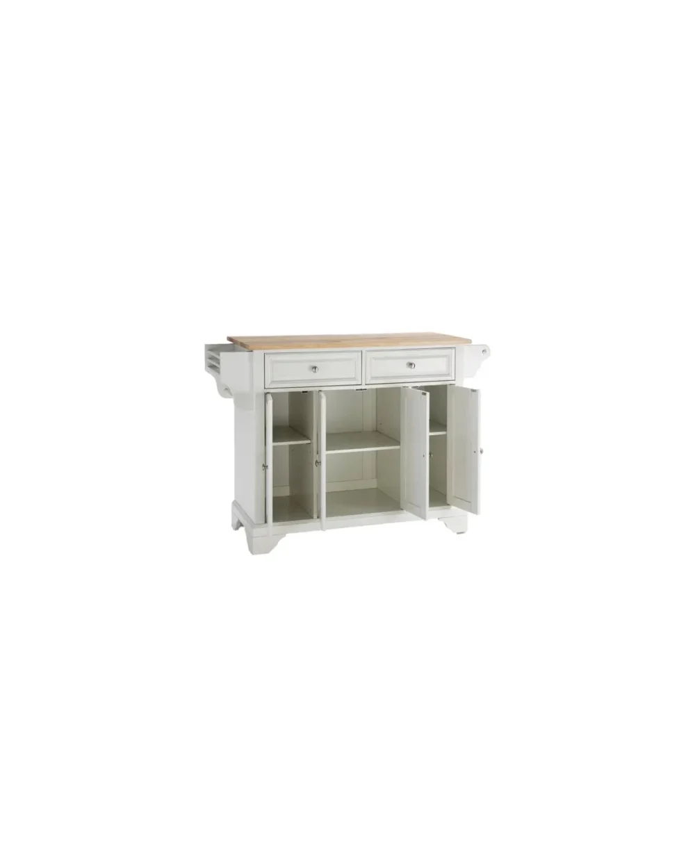 Crosley Lafayette Natural Wood Top Kitchen Island - White - Image 12