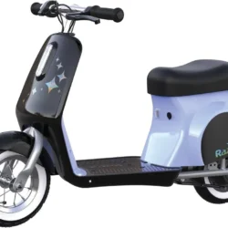 Purple, 12V Miniature Euro-Style Electric Scooter, Up to 8 MPH, for Ages 7+