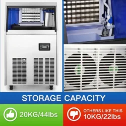 33-lbStorage Ice Maker 110-lb Freestanding Cubed Ice Maker (201 Stainless Steel) - Image 5