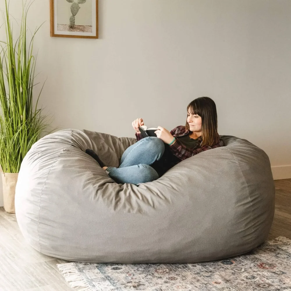 Big Joe Fuf XL Bean Bag with Liner - Fog Lenox - Image 2