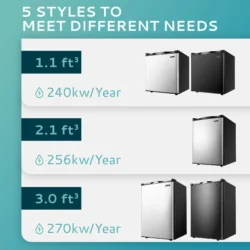 EUHOMY 3.0 Cubic Feet Single Door Compact Mini Upright Freezer - Image 2