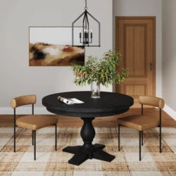 Nathan James Dahlia Counter Height Barstool or Dining Chair with Back and Upholstered Cushion - Set of 2 - Brown - 23-28 in. - Image 7