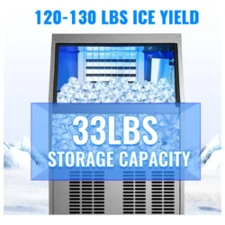 33-lbStorage Ice Maker 80-lb Freestanding Cubed Ice Maker (201 Stainless Steel) - Image 2
