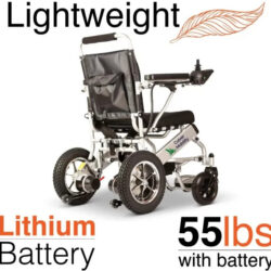 Culver Mobility Electric Power Wheelchair Scooter Fold Lightweight Folding Safe Electric Wheelchair Motorized FDA Approved Aviation Travel (Free Wheelchair RAMP Gift) (Silver-17.5 inc) - Image 3