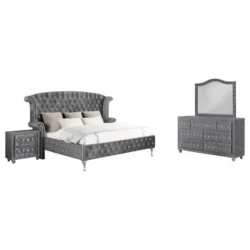 Coaster Deanna 4-Piece Eastern King Bedroom Set Black - Image 14