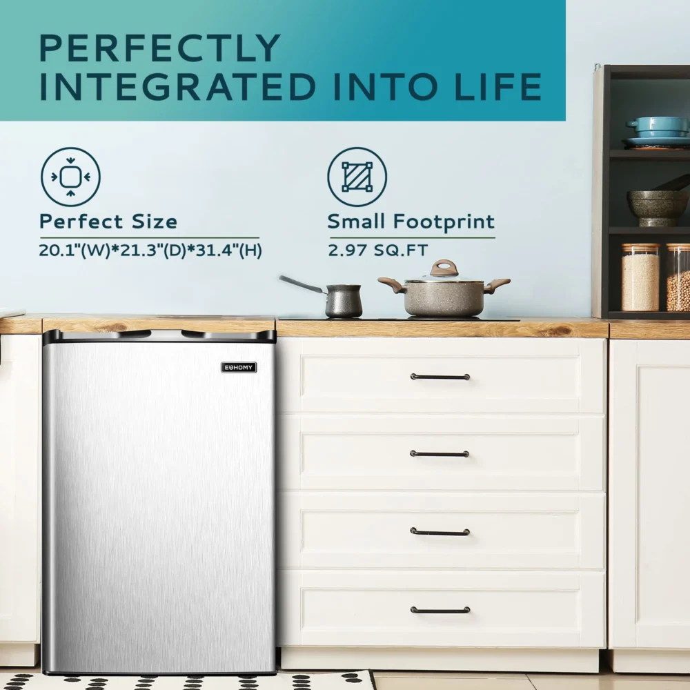 EUHOMY 3.0 Cubic Feet Single Door Compact Mini Upright Freezer - Image 5