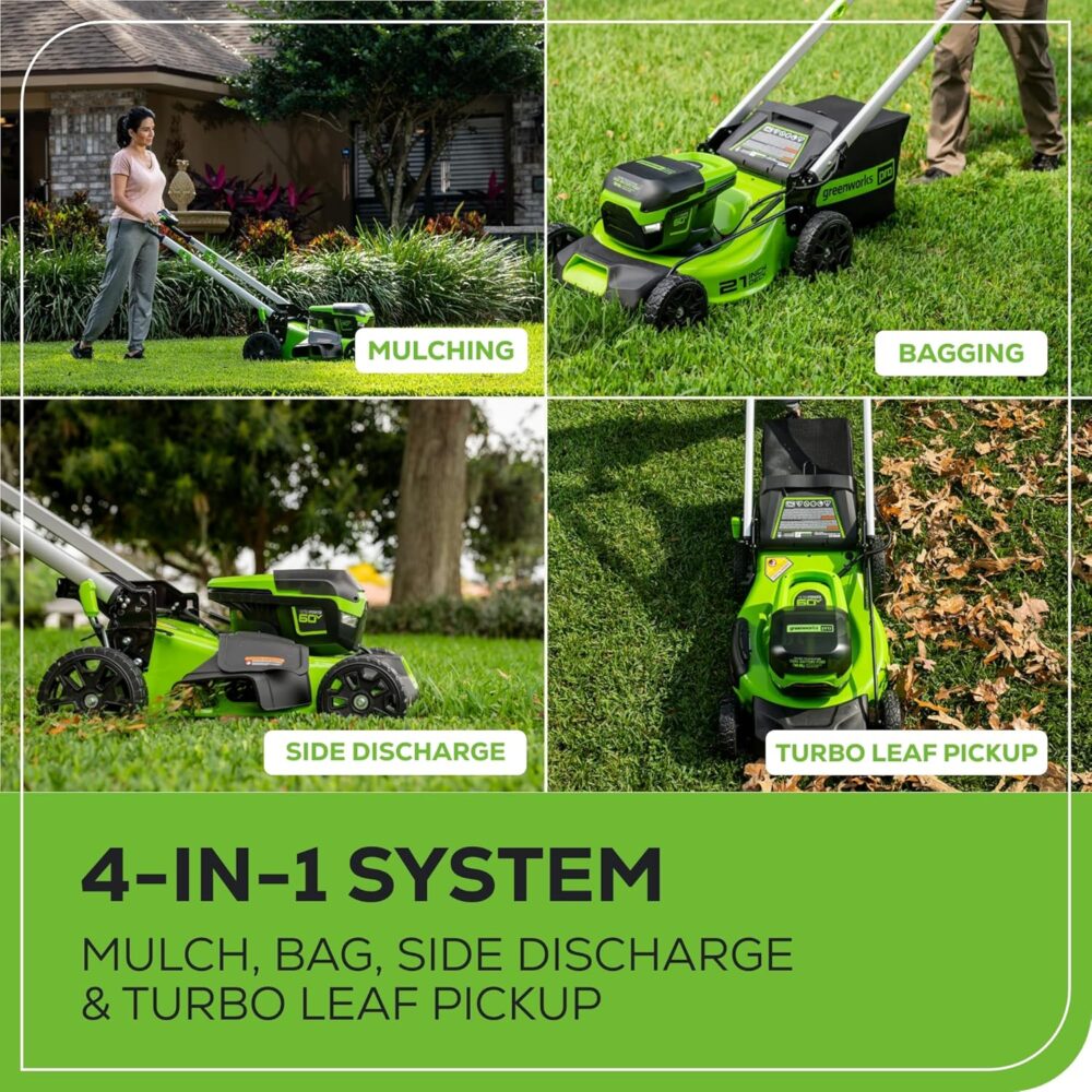 Greenworks 60V 21” Cordless (Self-Propelled) Lawn Mower , 2 x 4.0Ah Batteries and Dual Port Rapid Charger - Image 10