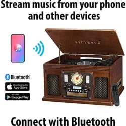 Victrola 8-in-1 Bluetooth Record Player & Multimedia Center, Built-in Stereo Speakers – Turntable, Wireless Music Streaming - Image 21